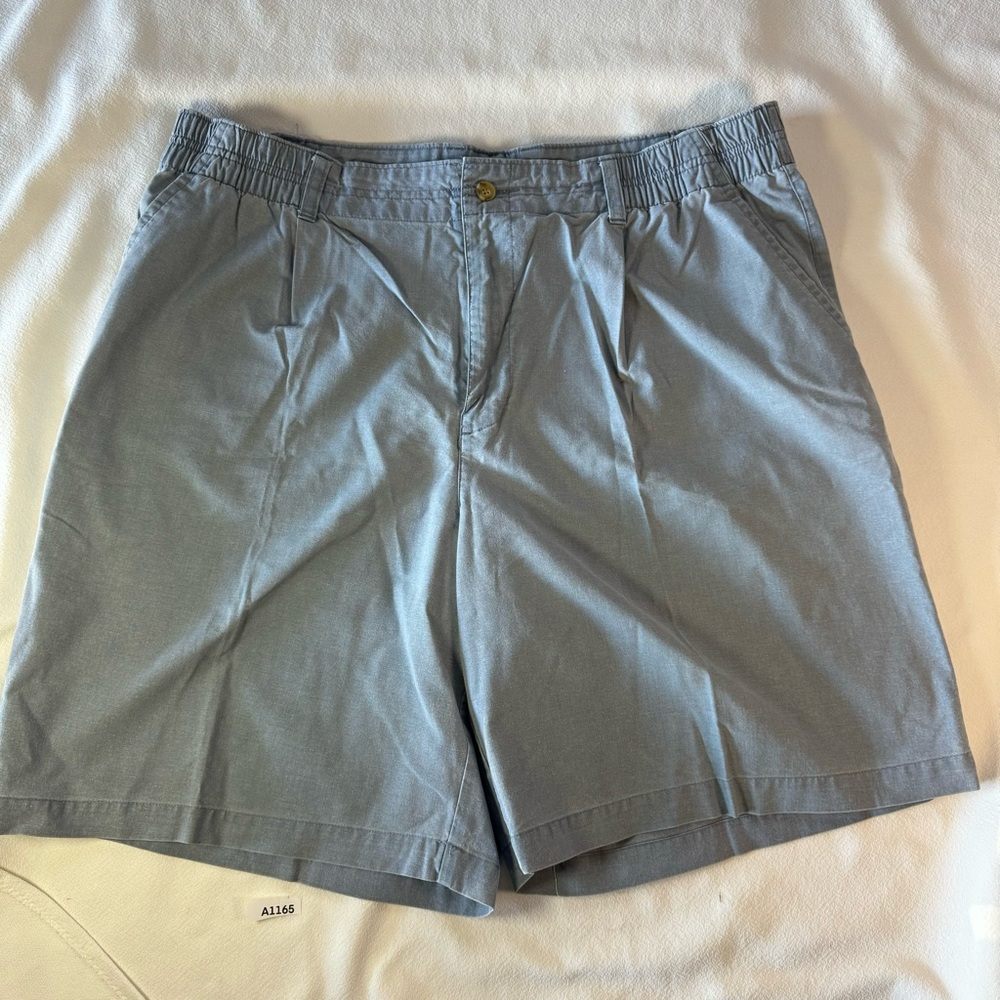 Gray Flat Front Casual Shorts with Elastic Waistband